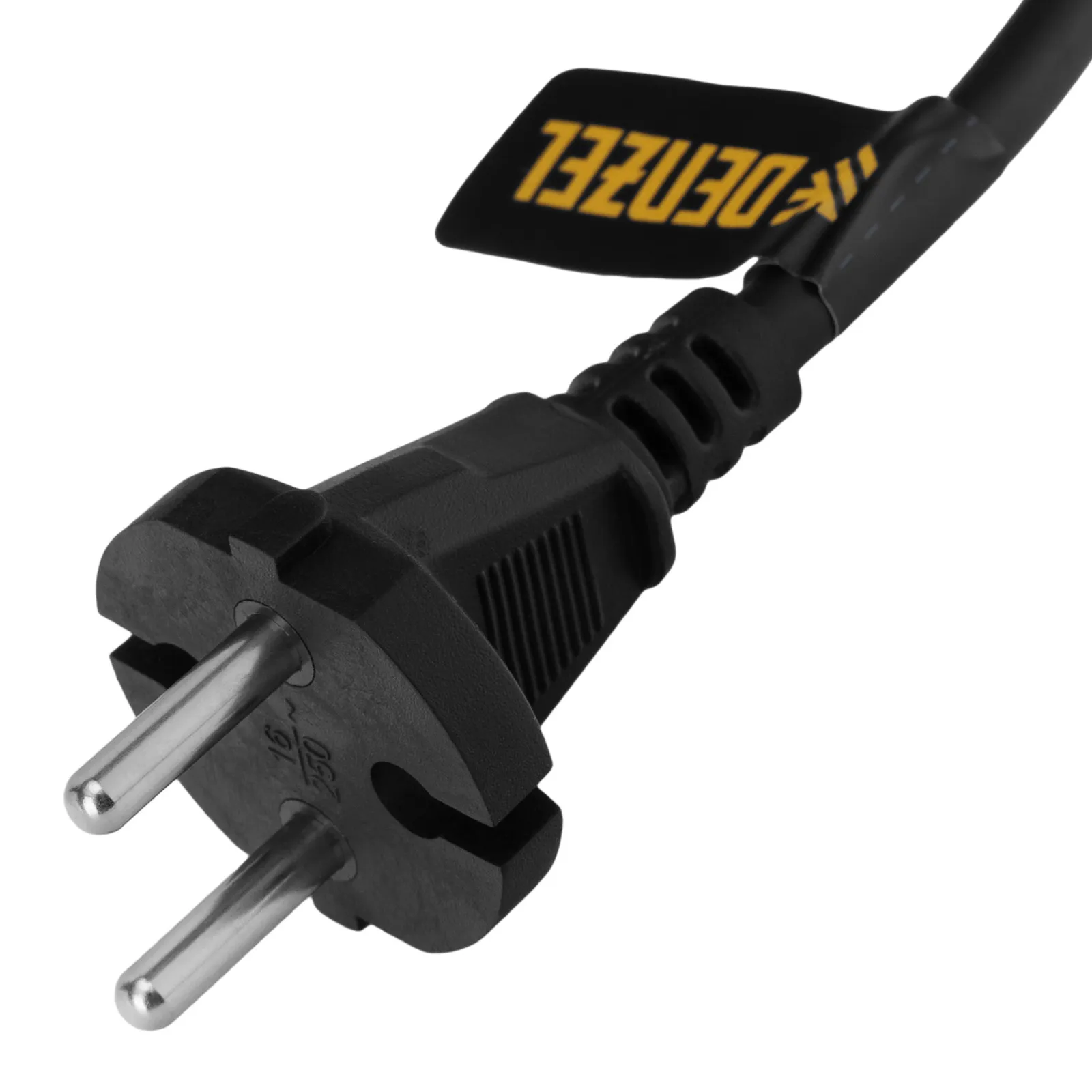 картинка Шнур сетевой Energy Series, ПВС, 3 м, 2 x 1,5 мм, с неразборной вилкой, черный, Denzel от магазина Одежда+